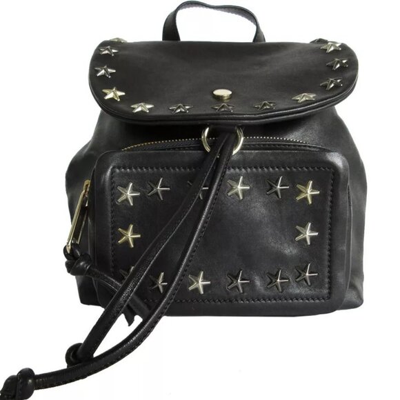 Auth JIMMY CHOO Star StudsBackpack black leather/metal - Picture 1 of 12